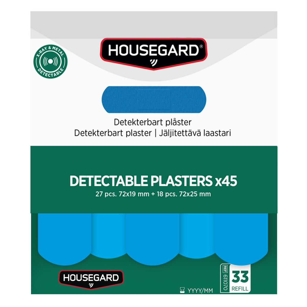 Detekbare plaster 2x45stk Housegard
