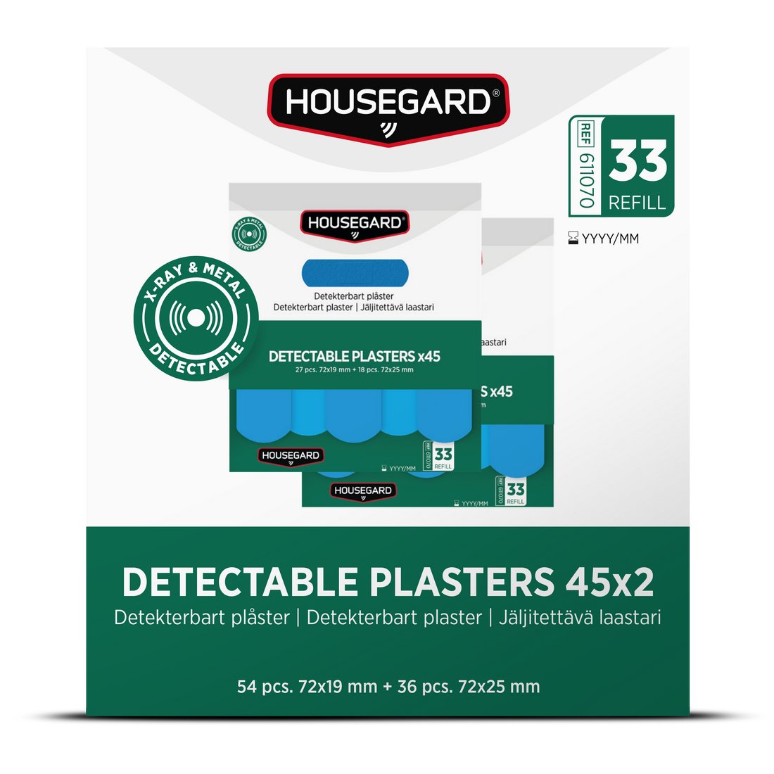 Detekbare plaster 2x45stk Housegard