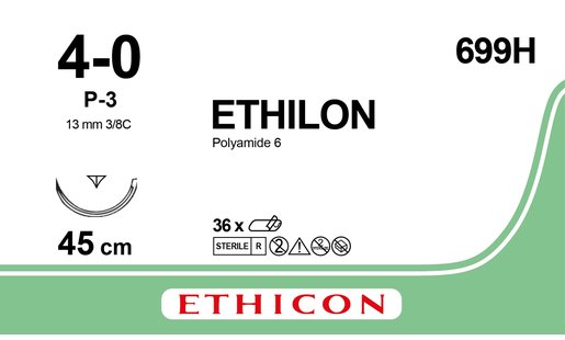 Sutur Ethilion 4-0 P-3 45cm svart