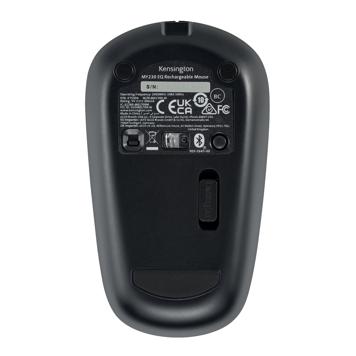 Mus Kensington Oppladbar EQ MY230 Sort
