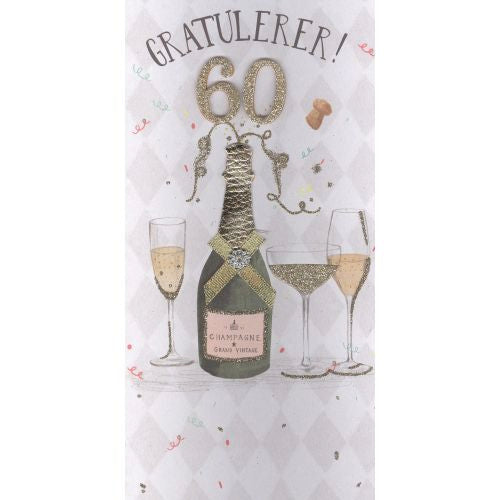 Kort håndl. Gratulerer 60år