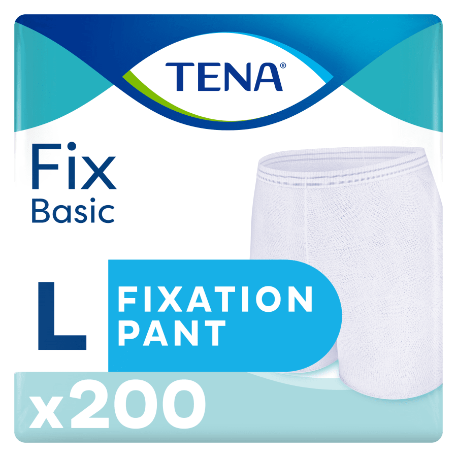 Truse TENA Fix Basic hvit m/ben L