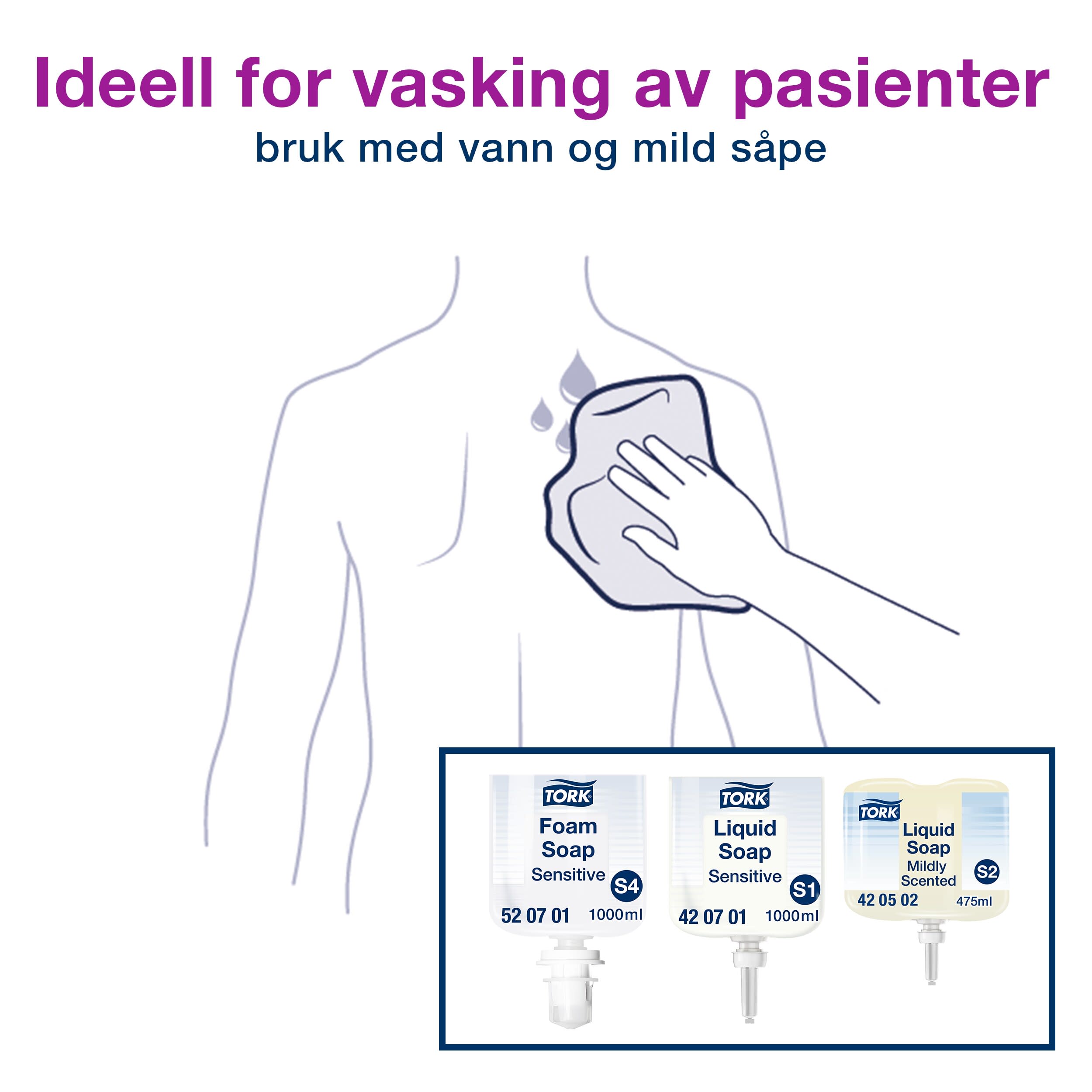 Vaskeklut Tork Soft-Wash 19x30cm 135/pak
