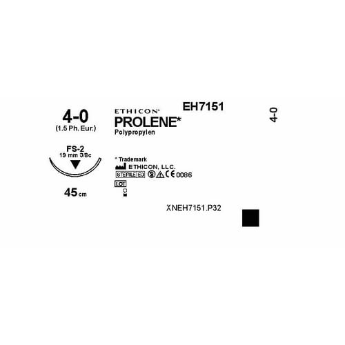 Sutur Prolene 4-0 FS-2 45cm Blå