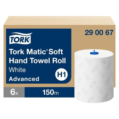 Tørkepapir rull standard hvit H1 tork matic