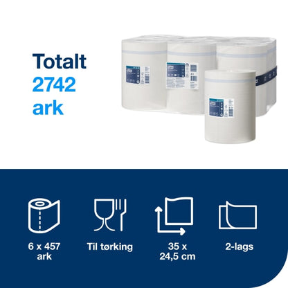 Tørkerull Tork M2 Plus hvit 160m 2l