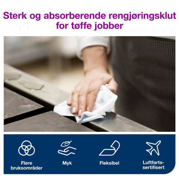 Rengjøringsklut Tork W1-2-3 hvit