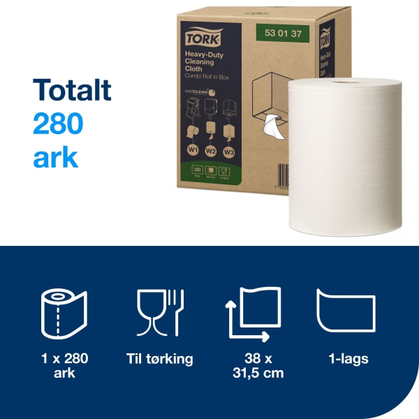 Rengjøringsklut Tork W1-2-3 Sterk