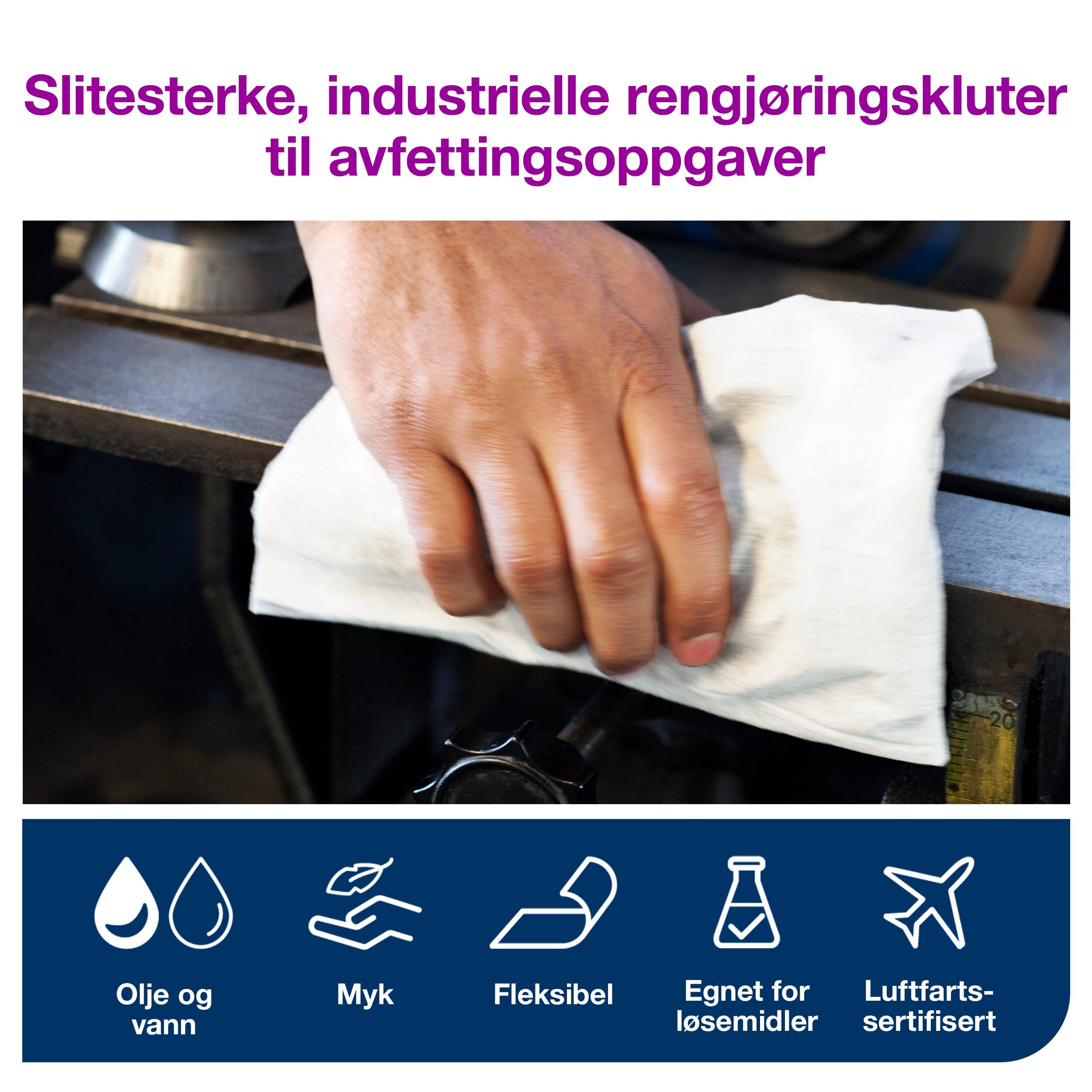 Rengjøringsklut Tork W1-2-3 Sterk