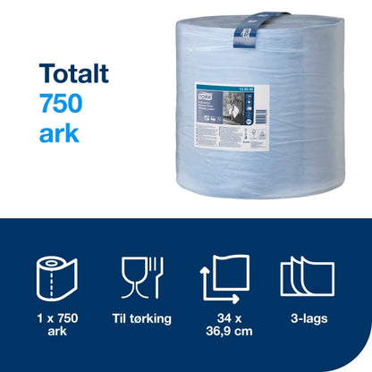 Tørkepapir Ekstra Sterk Tork W1 blå