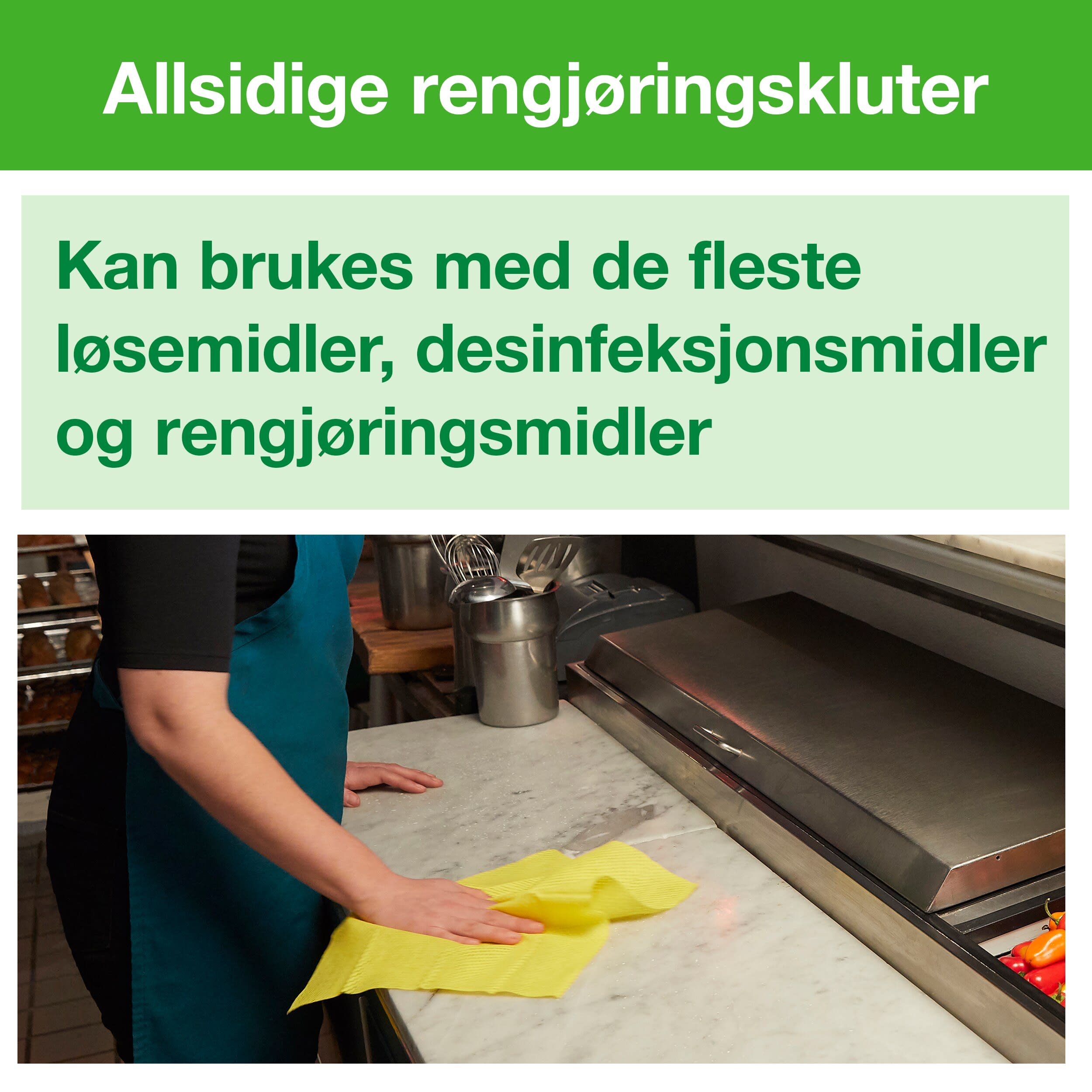 Fargekodet klut Tork W8 Premium gul