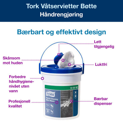 Våtservietter Tork W10 håndrengjøring