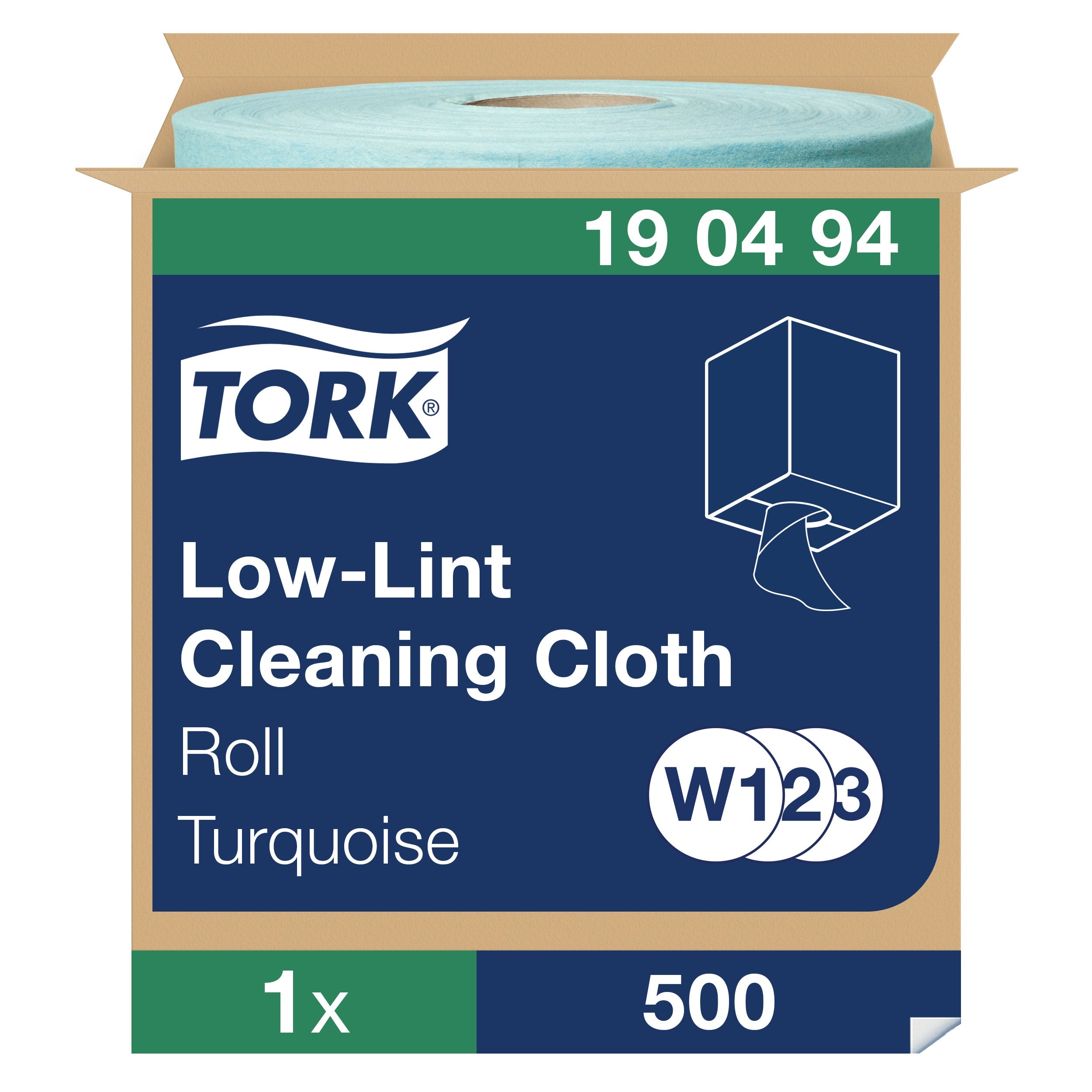 Rengjøringsklut Spes. Tork W1-2-3 turkis