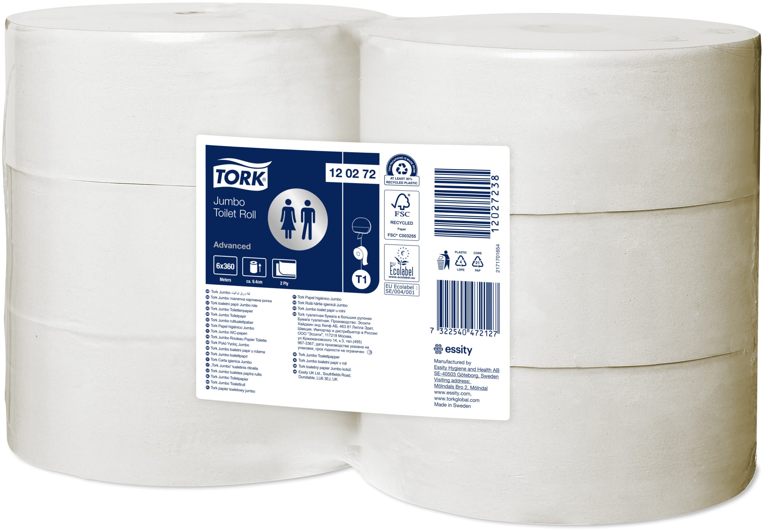 Toalettrull Tork T1 Jumbo Advanced 2l