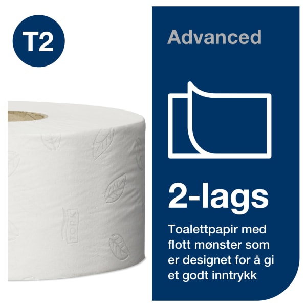 Toalettpapir hvit t2 170m 2 lags