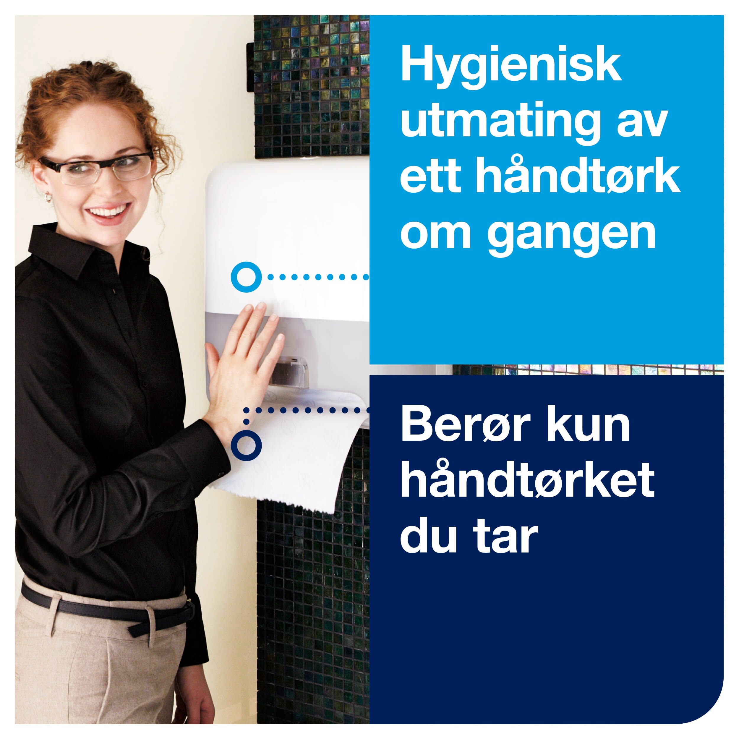 Tørkepapir dispenser - H1 Tork Matic sensor, hvit