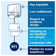 Tørkepapir dispenser - H1 Tork Matic sensor, hvit