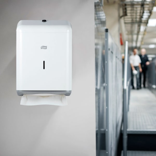 Dispenser Tork H3 Singelfold metall hvit