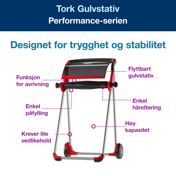 Stativ gulv Tork W1 rød/sort