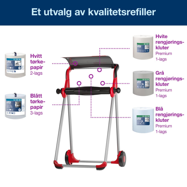 Stativ gulv Tork W1 rød/sort