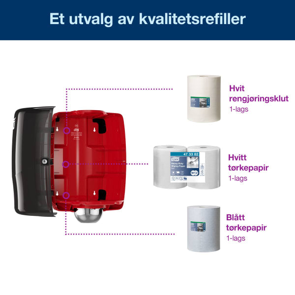 Dispenser Tork W2 Maxi rød/sort