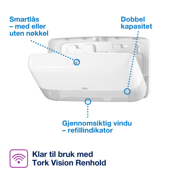 Disp Toa Tork T2 Mini Jumbo Twin hvit