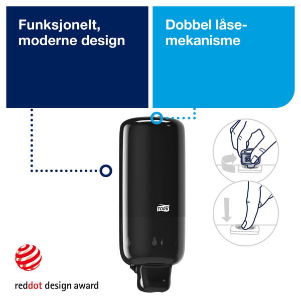 Skumsåpedispenser Tork S4 sort