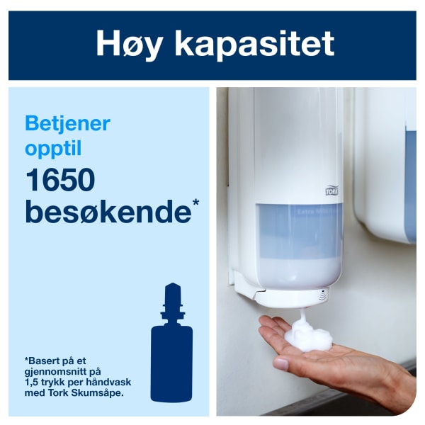 Skumsåpedispenser Tork S4 sensor hvit