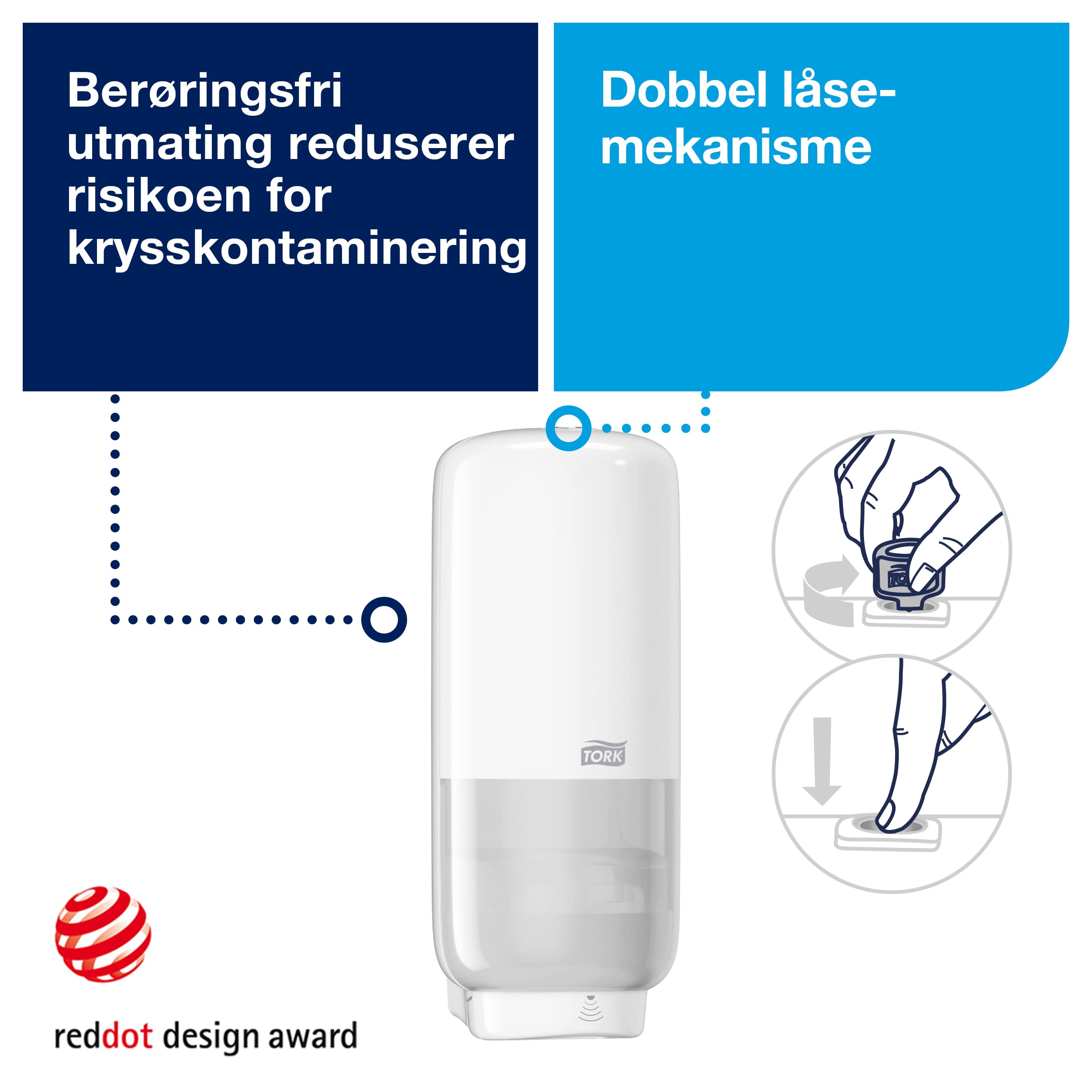 Skumsåpedispenser Tork S4 sensor hvit