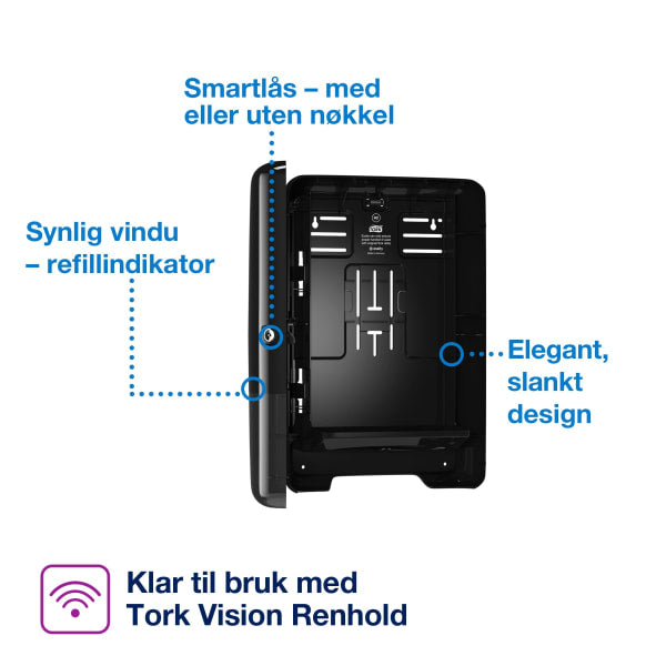 Dispenser Tork H2 Xpress sort plast