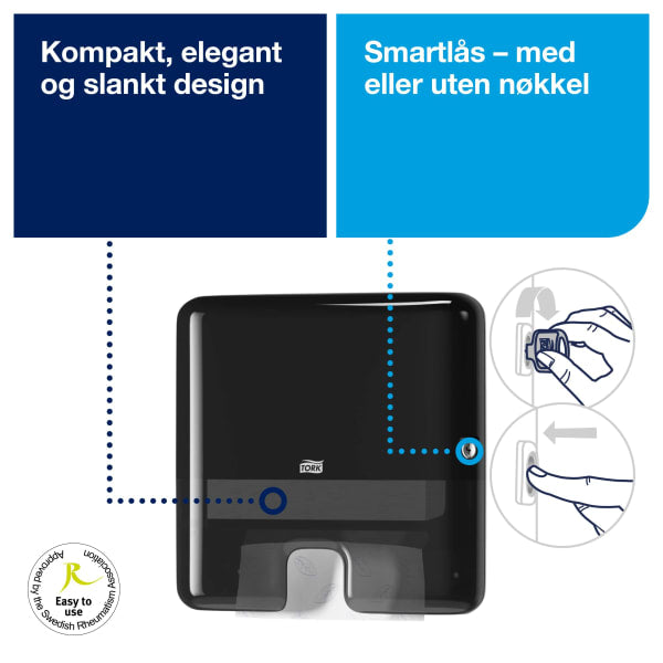 Dispenser Tork H2 Xpress Mini sort plast