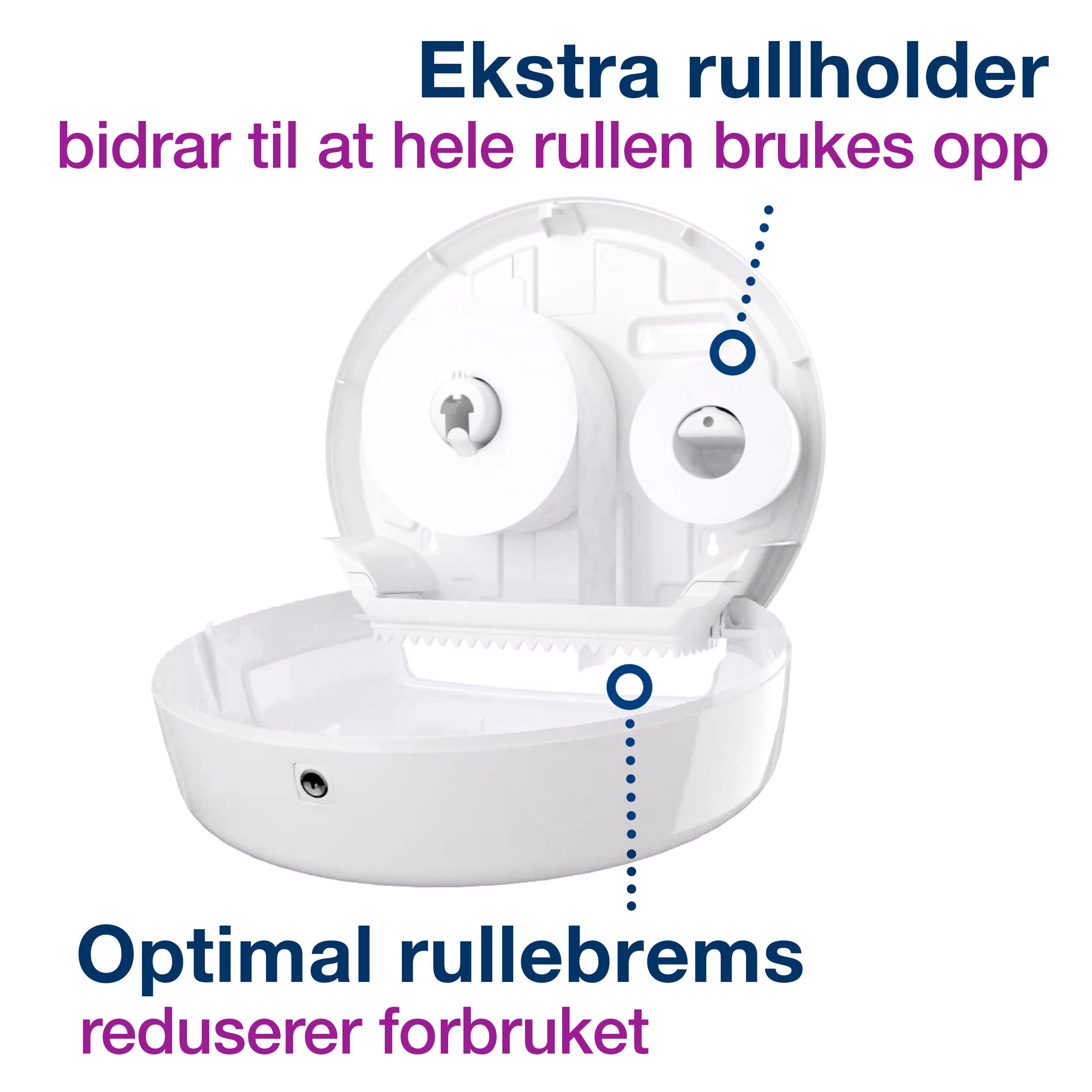 Dispenser Tork T2 Mini Jumbo hvit