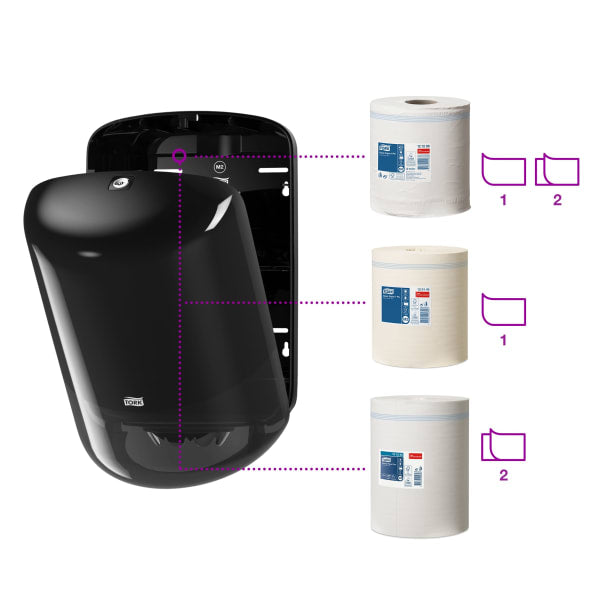 Dispenser Tork M2 Midi senterrull sort