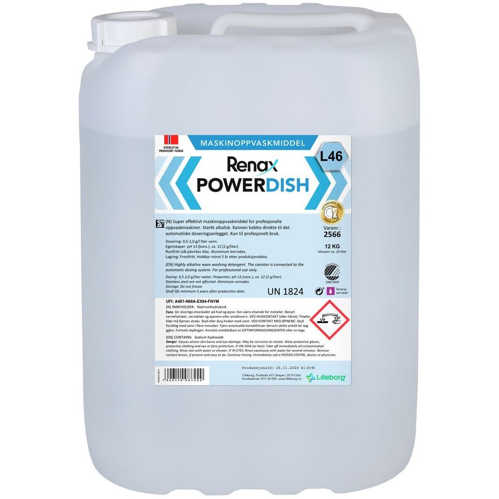 Maskinoppvask Renax Powerdish L46 12kg