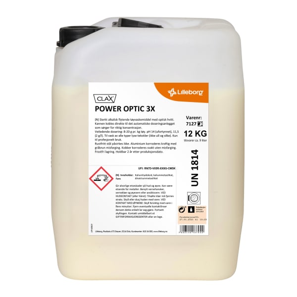 Tøyvask Clax Power Optic 3X 12 KG