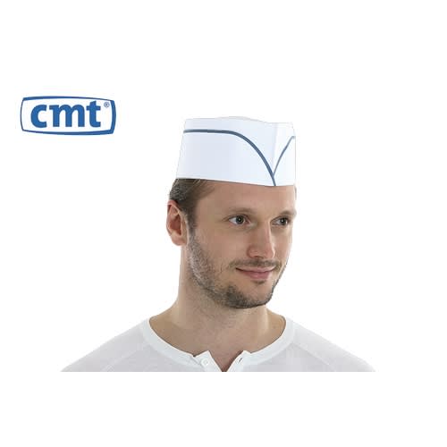 Båtlue m/blå stripe og krone