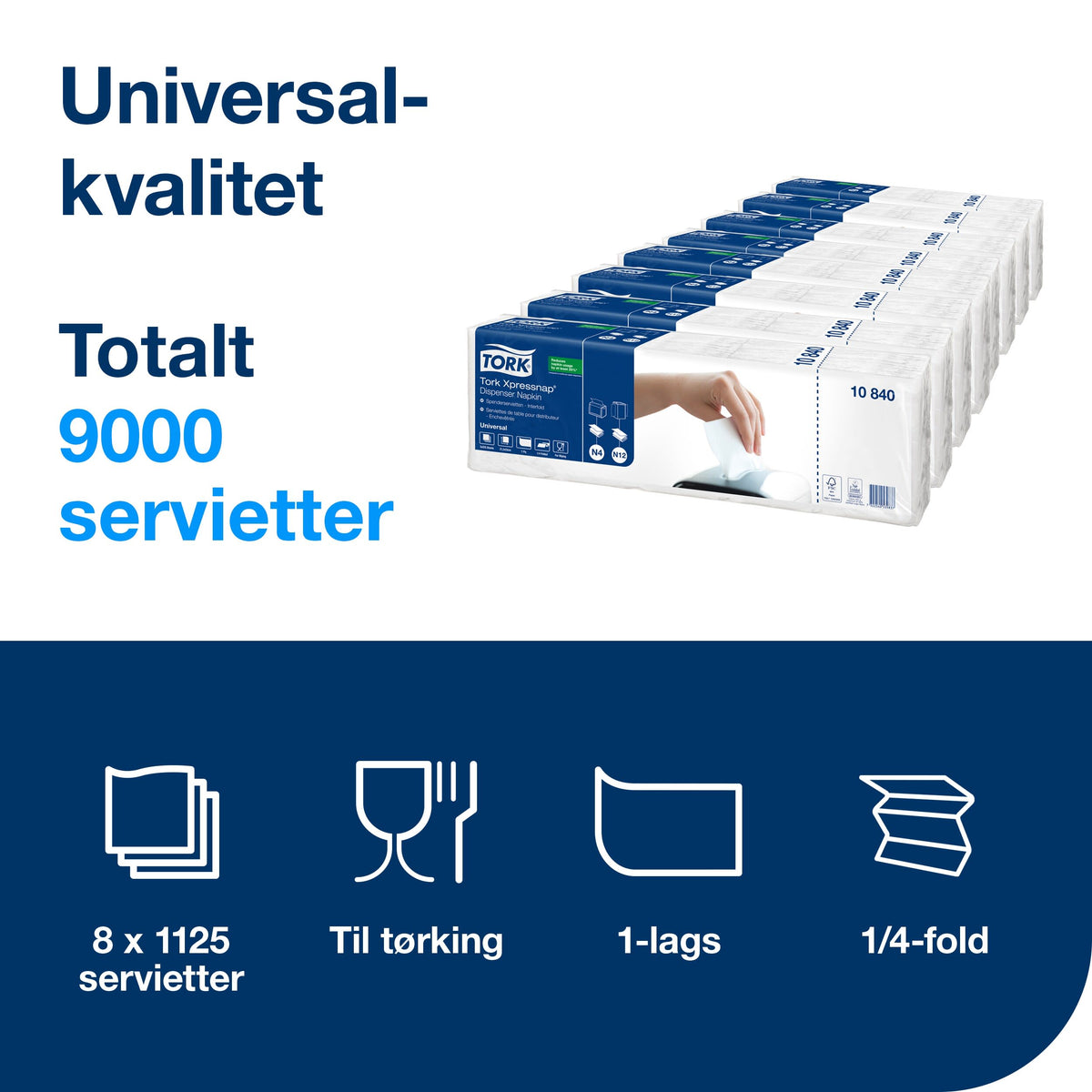 Serv Tork Interfold Uni. N4 Hvit