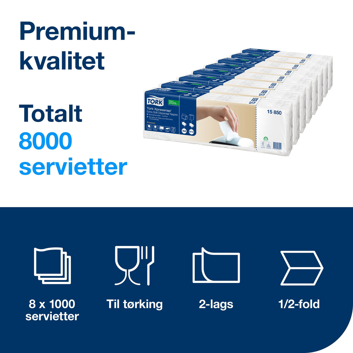 Serv Tork Interfold Premium N4 Hvit