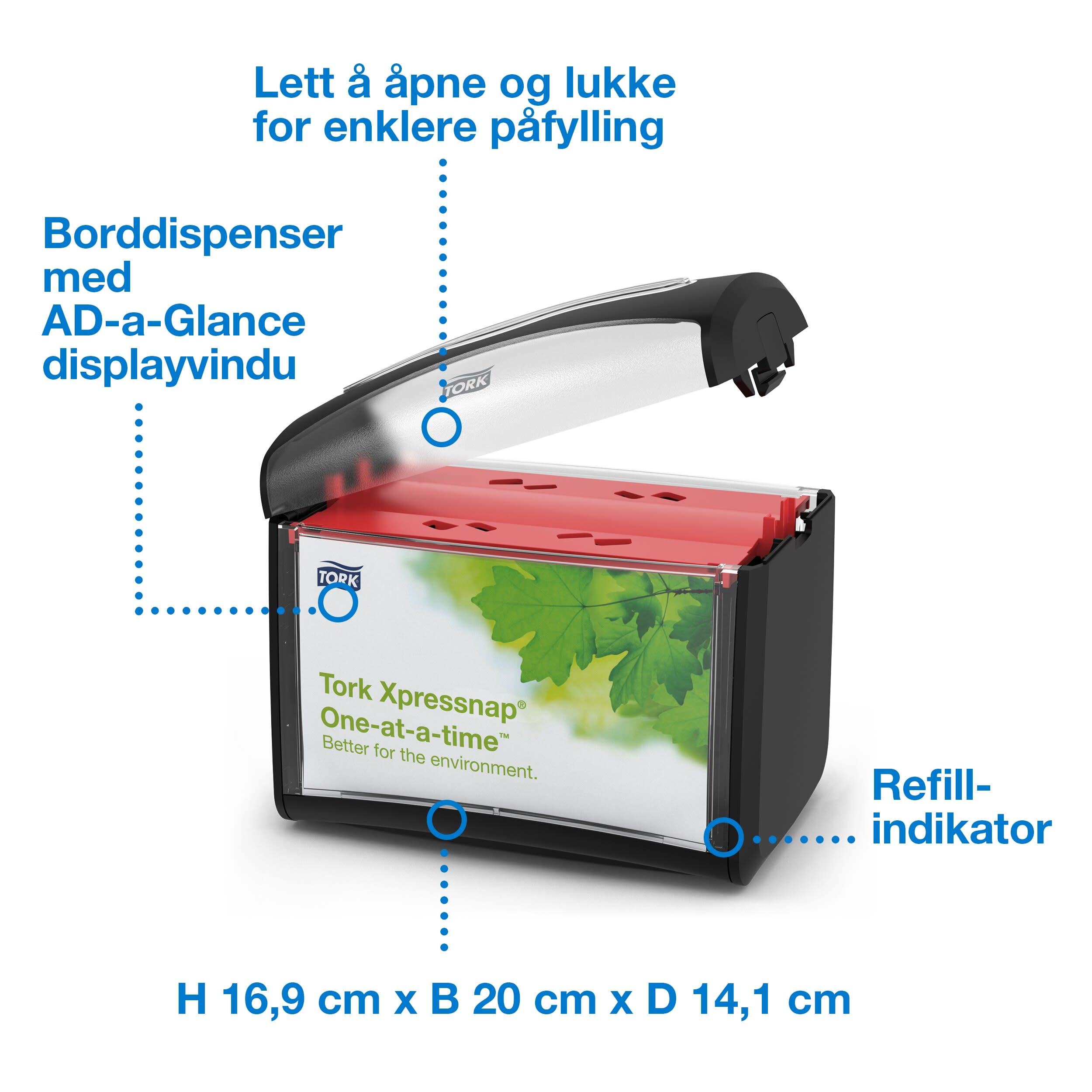 Dispenser Tork bord Xpresssnap sort
