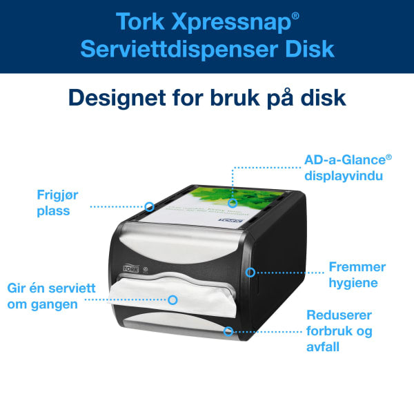 Dispenser Tork disk Xpresssnap sort