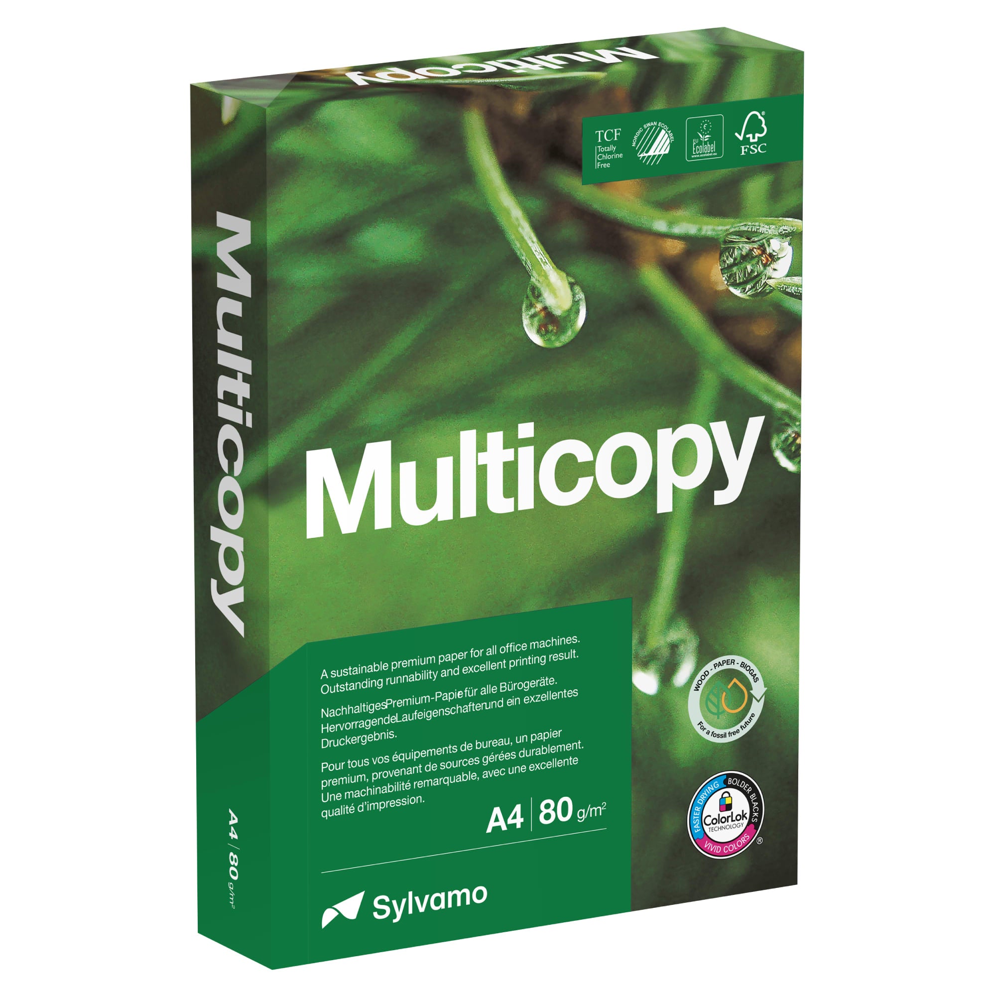 Kopipapir Multicopy A4 80g 4-hull